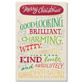 Cartão de Natal de presente de cumprimentos para filho com cartão de Glitter ouro de folha